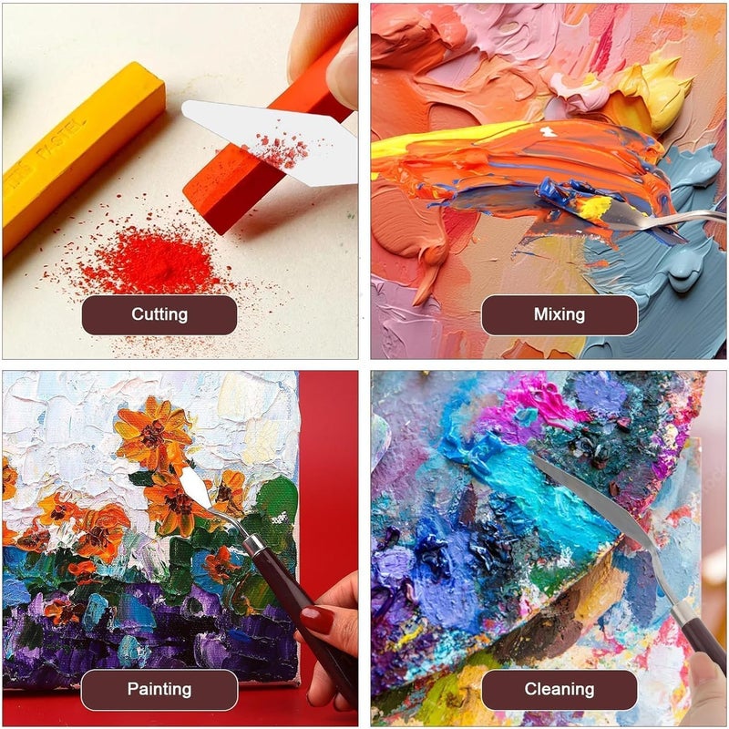 EEEKit 15 PCS Palette Knife Set, Stainless Steel Spatula Palette Knives with Art Paint Scrapers Kit, Oil Painting Spatula for Watercolor, Acrylic Painting - Image 3